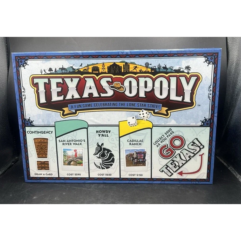Texasopoly Lone Star State Edition Board Game New Open Box Complete Family Game